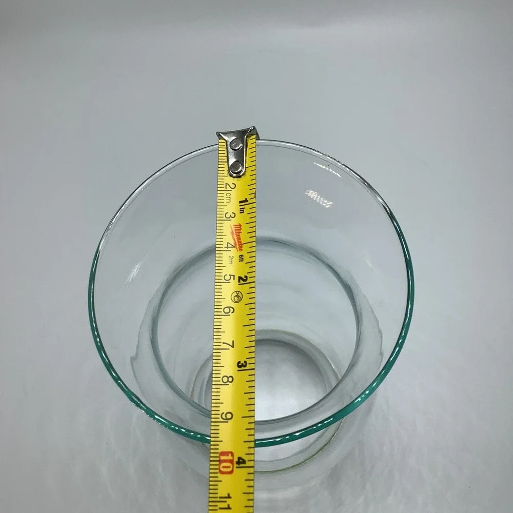 Vintage Hand Blown Glass Hurricane Lamp Shade w/ Gold Trim 9 1/4